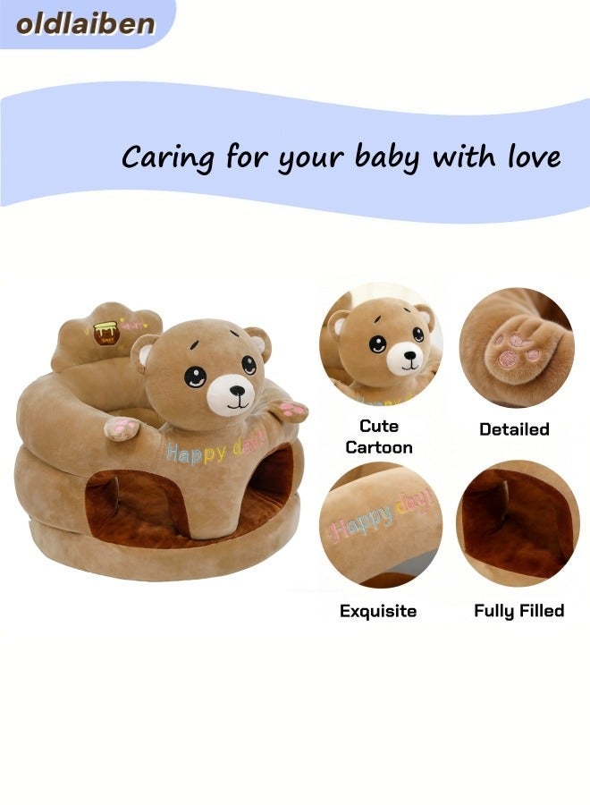 oldlaiben Baby Sitting Support Seat Sofa, Cartoon Cute Plush Baby Seat, Infant Learning Seat, Portable Baby Comfortable Floor Seat, Perfect Toddler Gift To Learn To Sit（Bear） - Image 3